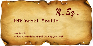 Mándoki Szelim névjegykártya